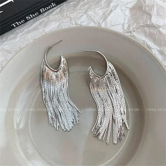 Boho Linear Tassel Drop Dangling Earrings For Women,Long Formal Country Bohemian - Picture 7 of 7